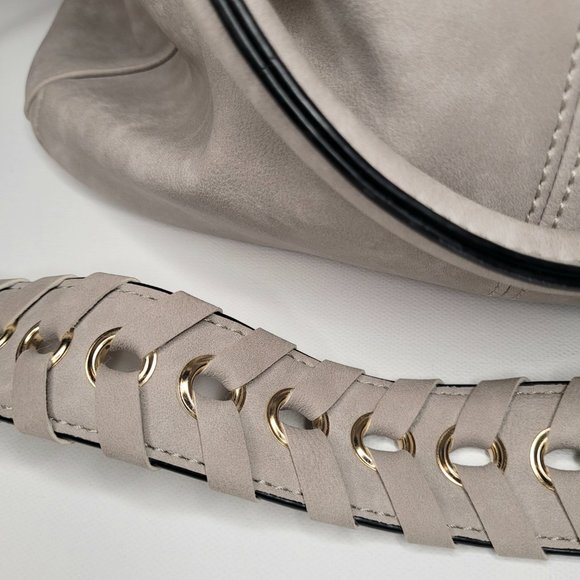 Grey Soft Vegan Leather Large Crossbody Handbag - Picture 9 of 14